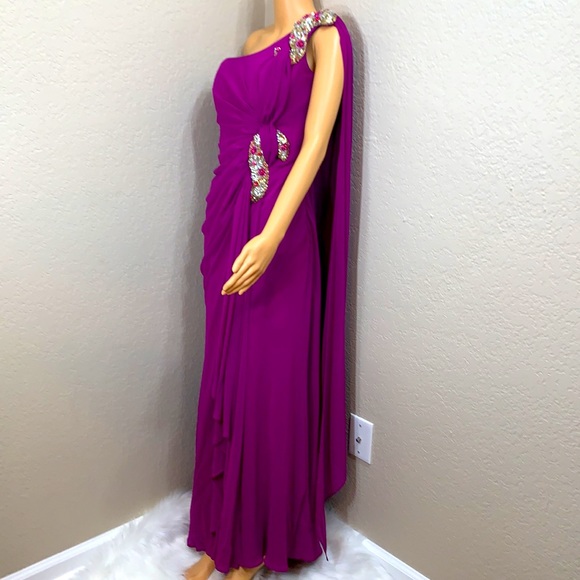 Alfabeta Evening Maxi Dress Fuchsia Color Size 2 - Picture 2 of 12